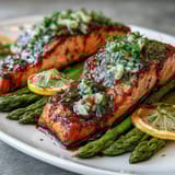 Garlic Butter Salmon Asparagus