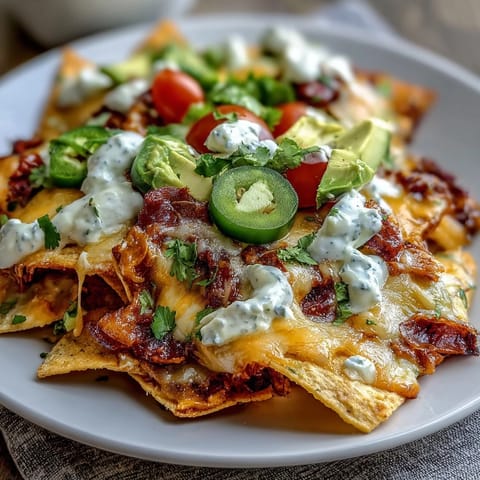 Crispy tortilla chips smothered in rich, creamy cheese sauce, perfect for sharing during soccer game day celebrations.