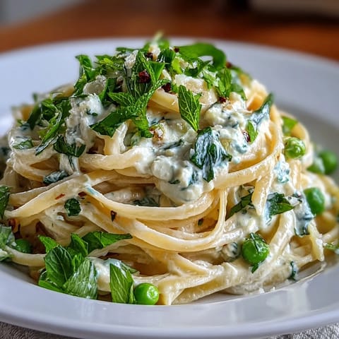 Ricotta Lemon Linguine Peas