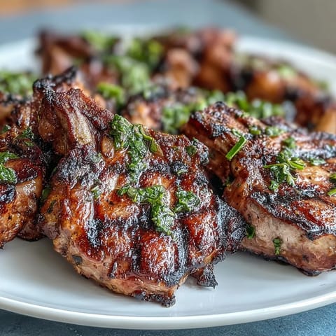 Succulent lamb chops with mint gremolata, combining juicy meat with bright, herbaceous flavors in every bite.