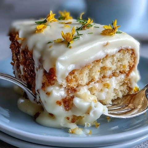 Bright baby shower lemon sunshine cake with vibrant edible flowers.