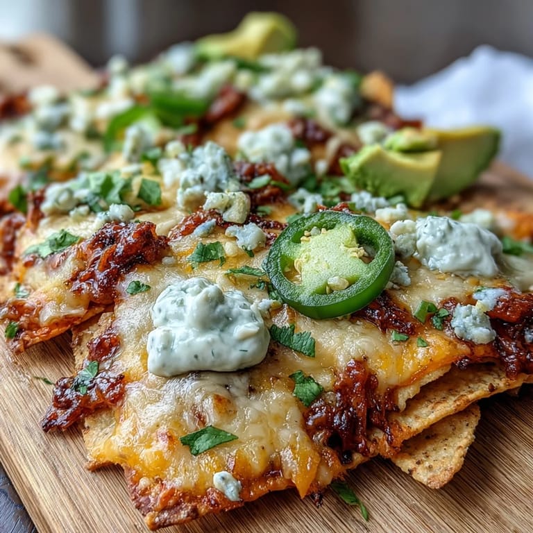 A vibrant platter of nachos with gooey melted cheese, fresh tomatoes, jalapeños, and cilantro—ideal for your next watch party.