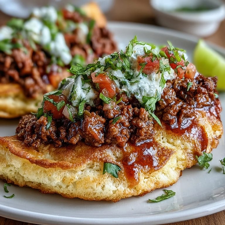Gluten-free cloud bread tacos showcasing tender taco meat and a bright cilantro-lime topping.