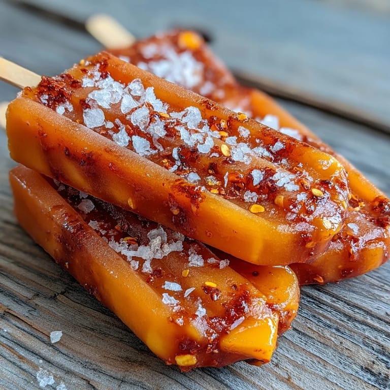 Bright Fricy Mango Chamoy Popsicles with Tajin, a frozen fiesta of sweet and heat.