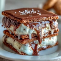 Creamy vanilla bean ice cream sandwiched between rich espresso cookies for a frozen vanilla frappuccino treat.