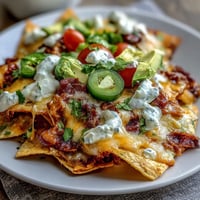 Crispy tortilla chips smothered in rich, creamy cheese sauce, perfect for sharing during soccer game day celebrations.